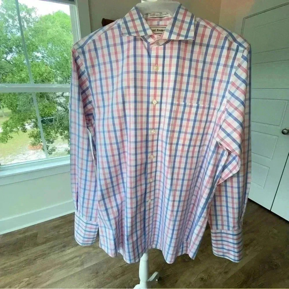 Paul Fredrick Dress Shirt Size 15 1/2 - 35 NWOT Cuff Link Sleeves Very Preppy - Picture 4 of 12